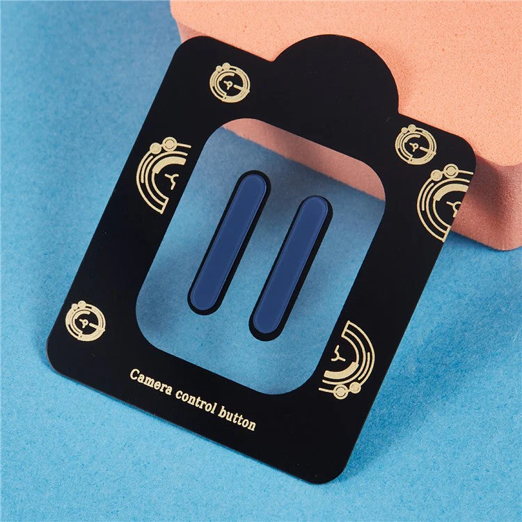 2Pcs Camera Touch Button Protector For iPhone 16  /  16 Plus  /  16 Pro  /  16 Pro Max Tempered Glass Film - Dark Blue - Image 3