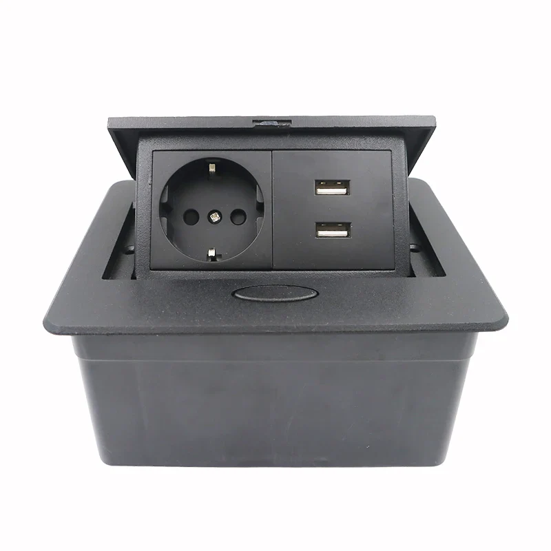 Desktop pop up Socket 1 EU plug with USB A&A charging with 1.8m power cable - Image 4