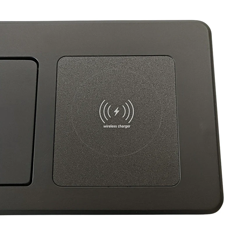 Desktop pop up Socket 2 EU plug with USB A&amp;C charging with Wireless charging with 1.8m power cable - Image 3