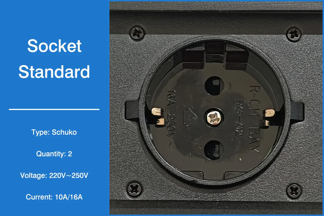 Desktop pop up Socket 3 EU plug with USB A&amp;C charging with 1.8m power cable - Image 5