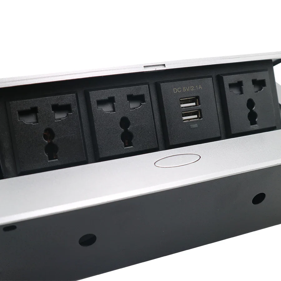 Desktop pop up Socket 3 Universal plug with USB A&A charging with 1.8m power cable - Image 3