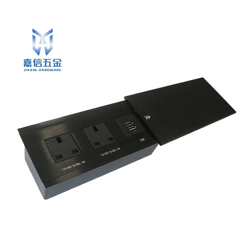 Desktop Sliding Socket 2 UK plug with USB A&A charging with 1.8m power cable - Image 4