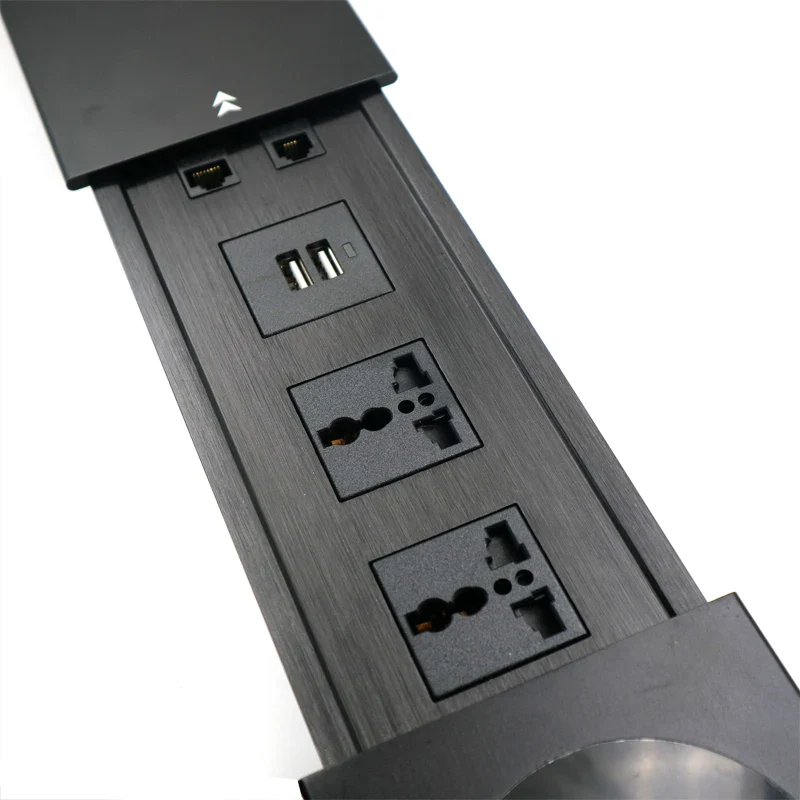 Desktop Sliding Socket 2 Universal plug with USB A&A charging with Telephone/ Network, with 1.8m power cable - Image 3