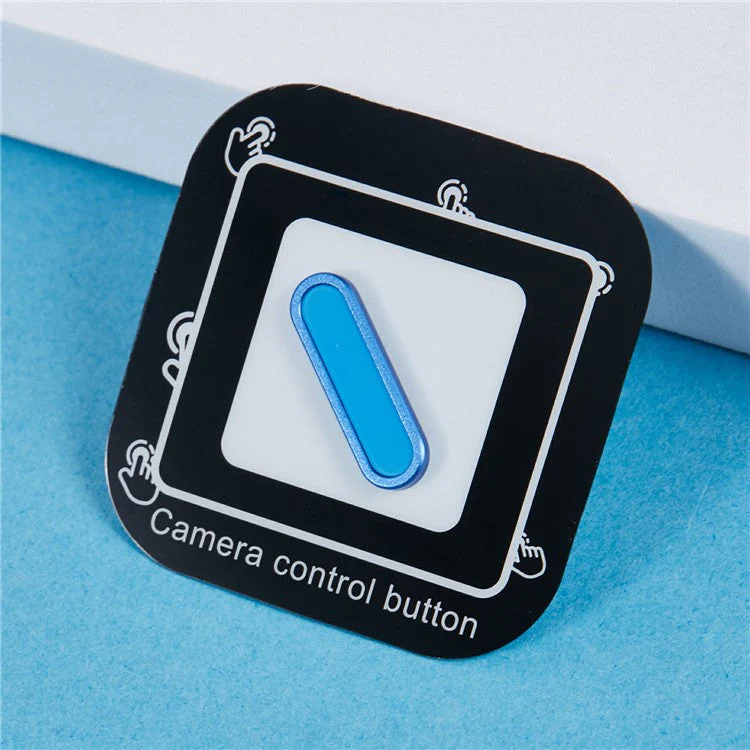 Metal Camera Button Cover For iPhone 16 / 16 Plus / 16 Pro / 16 Pro Max Adjustable Spacing Camera Button Protector - Blue - Image 3