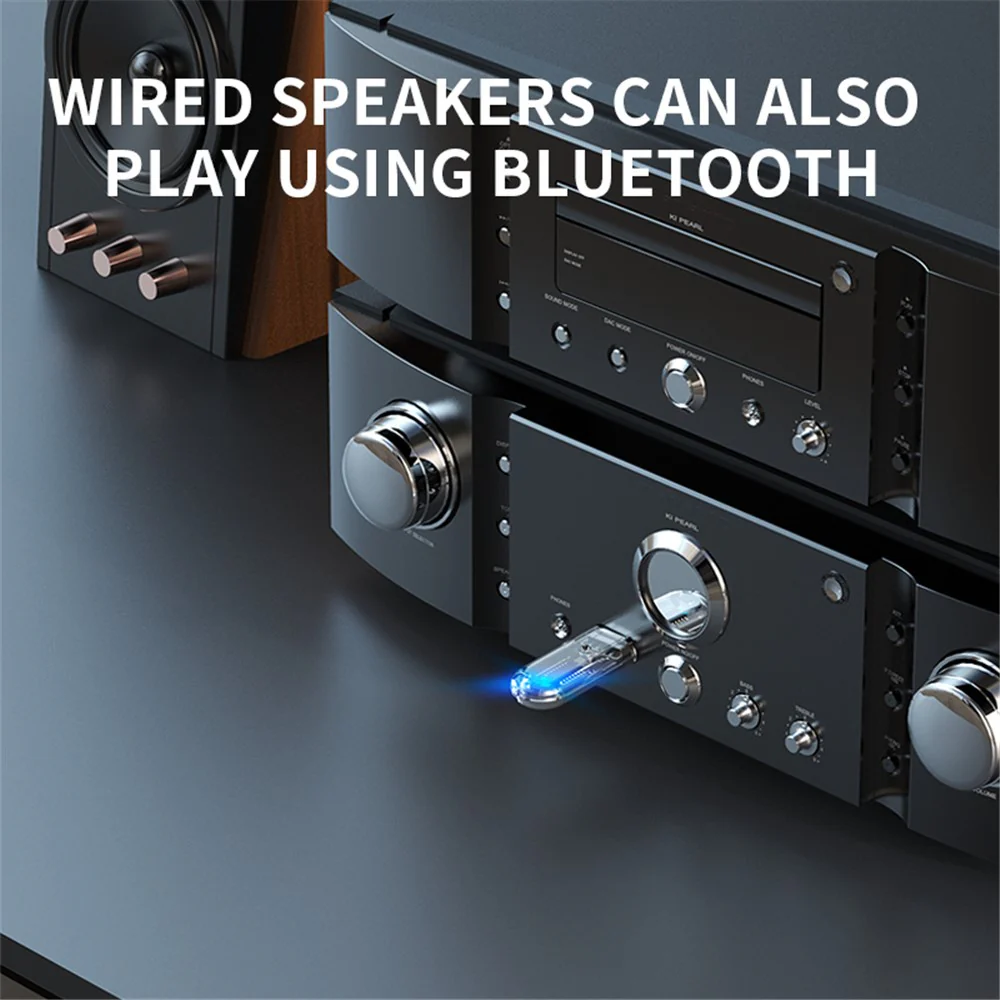 R10 Bluetooth-compatible 5.3 USB Dongle Audio Receiver Wireless Adapter for Car Audio Speaker Amplifier - Image 5