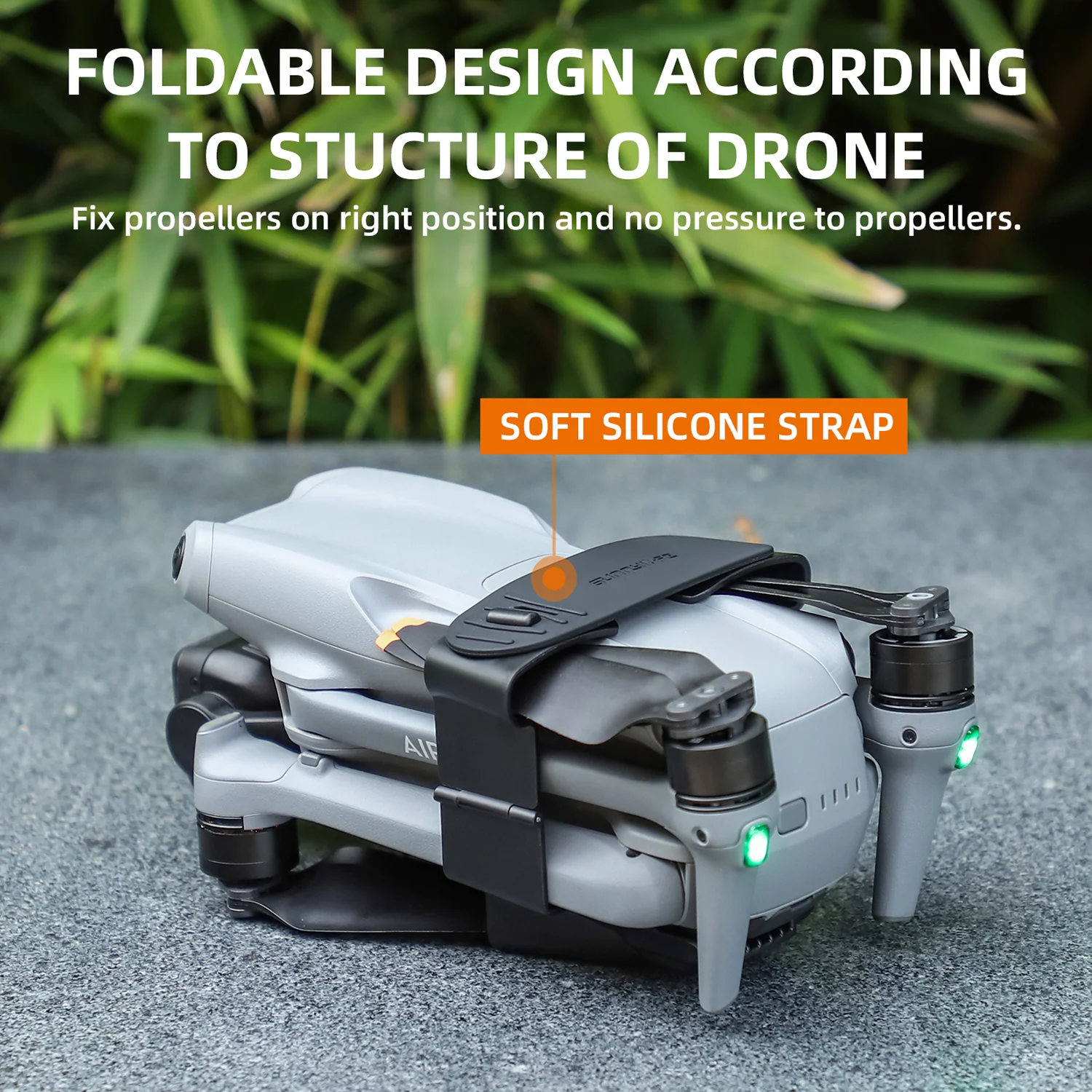 SUNNYLIFE A3-SJ663 For DJI Air 3 Drone Propeller Holder Plastic+Silicone Propeller Fixing Stabilizer - Black - Image 6