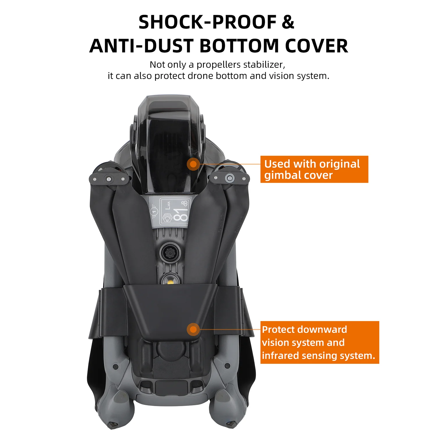 SUNNYLIFE A3-SJ663 For DJI Air 3 Drone Propeller Holder Plastic+Silicone Propeller Fixing Stabilizer - Black - Image 8